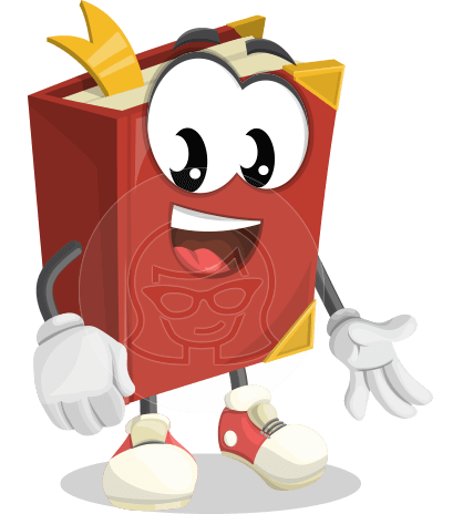 Cute Book Cartoon Vector Character AKA Bookie Paperson